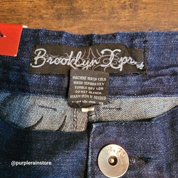 Vtg Brooklyn Express Baggy Shorts Tag 42 Measures 40 Embroidered Streetwear NWT - Picture 6 of 12